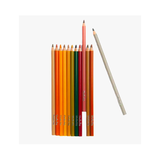 Coffret de 12 Crayons de couleur + Cartes -  Le jardinier - Le Jardin du Moulin