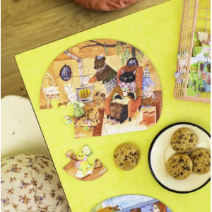 4 mini puzzles des repas ( 4 X 12 pièces) -Les Minouchkas - Moulin Roty