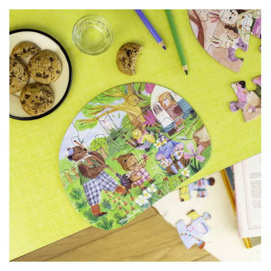 4 mini puzzles des repas ( 4 X 12 pièces) -Les Minouchkas - Moulin Roty