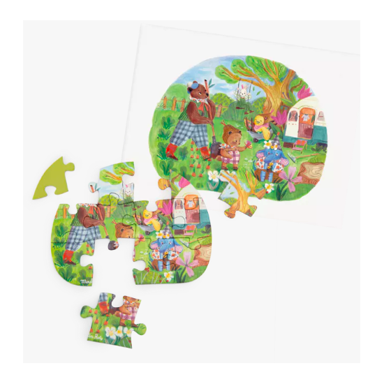 4 mini puzzles des repas ( 4 X 12 pièces) -Les Minouchkas - Moulin Roty