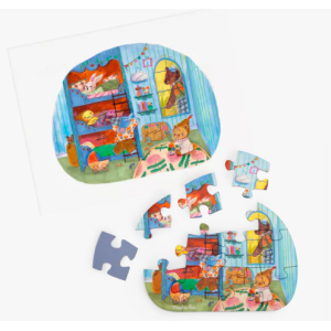 4 mini puzzles des repas ( 4 X 12 pièces) -Les Minouchkas - Moulin Roty