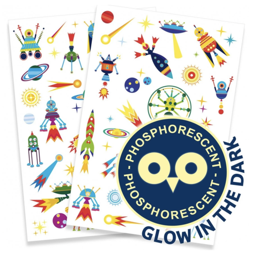 Tatouages phosphorescents - Espace Oddity - Djeco