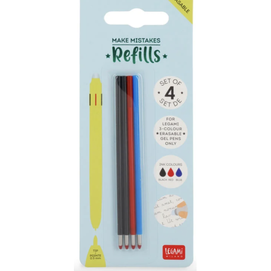 Set de 4 recharges effaçables - 3 couleurs - Legami