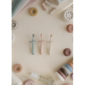 Brosse à dents d'apprentissage en silicone - Etoile - Blush - Mushie