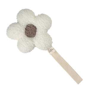 Attache-tétine / Suspension Fleur Moumoute écru / beige - Atelier Wagram