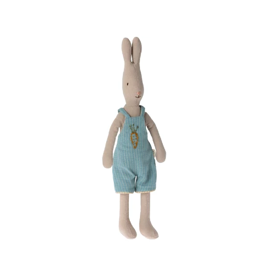 Peluche lapin taille 2 et sa salopette - Maileg (31 cm)