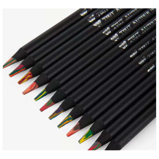 12 crayons de couleur multicolores - Tout autour du Monde - Moulin Roty