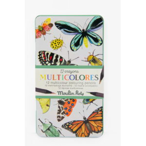 12 crayons de couleur multicolores - Tout autour du Monde - Moulin Roty