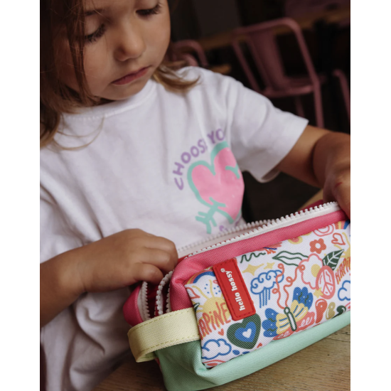 Trousse scolaire double compartiment Happiness - Hello Hossy