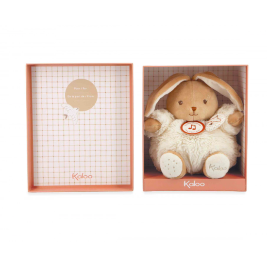 Peluche musicale lapin Patapouf crème - 17 cm - Kaloo