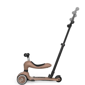Porteur / Trottinette HighWayKick Mocha avec barre - 1 push and go - Scoot and ride