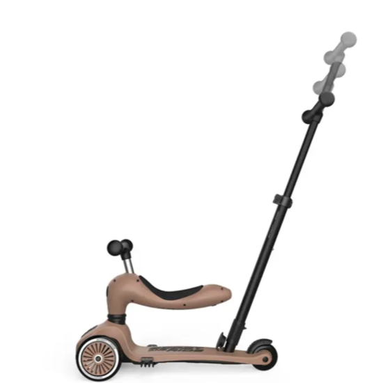 Porteur / Trottinette HighWayKick Mocha avec barre - 1 push and go - Scoot and ride