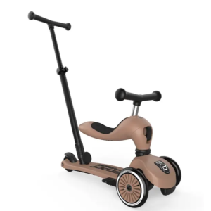 Porteur / Trottinette HighWayKick Mocha avec barre - 1 push and go - Scoot and ride