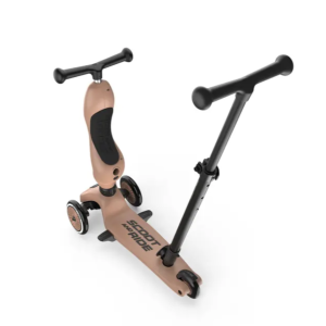 Porteur / Trottinette HighWayKick Mocha avec barre - 1 push and go - Scoot and ride