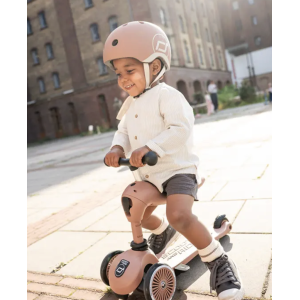 Porteur / Trottinette HighWayKick Mocha avec barre - 1 push and go - Scoot and ride