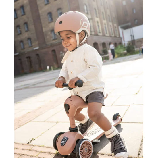 Porteur / Trottinette HighWayKick Mocha avec barre - 1 push and go - Scoot and ride
