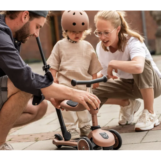 Porteur / Trottinette HighWayKick Mocha avec barre - 1 push and go - Scoot and ride