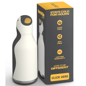 Gourde inox isotherme Bestie pingouin - 460 ml