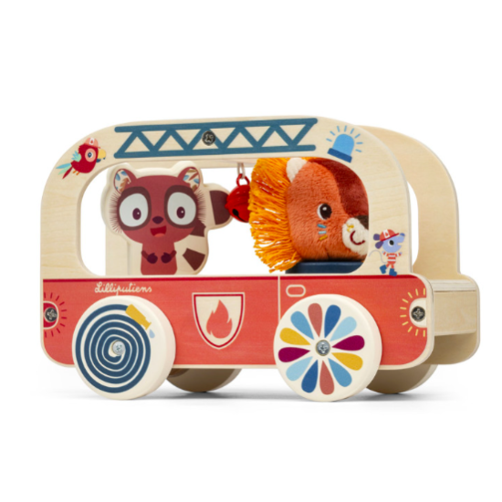 Camion de pompier en bois Jack le Lion - Lilliputiens
