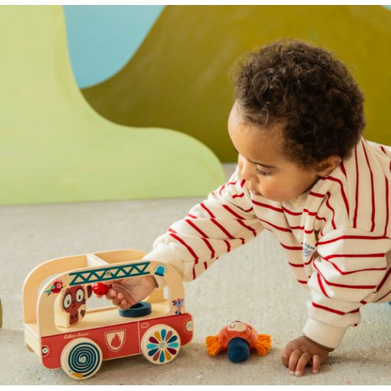 Camion de pompier en bois Jack le Lion - Lilliputiens