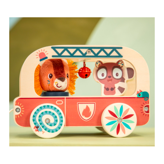 Camion de pompier en bois Jack le Lion - Lilliputiens