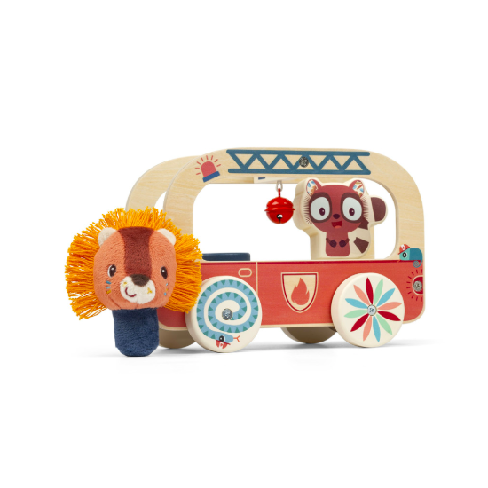 Camion de pompier en bois Jack le Lion - Lilliputiens