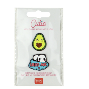 Set de deux accessoires adhésifs en métal Cutie - Avocat Panda - Legami
