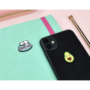 Set de deux accessoires adhésifs en métal Cutie - Avocat Panda - Legami