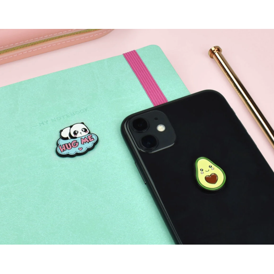 Set de deux accessoires adhésifs en métal Cutie - Avocat Panda - Legami