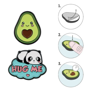 Set de deux accessoires adhésifs en métal Cutie - Avocat Panda - Legami