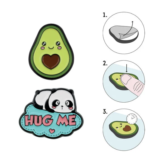 Set de deux accessoires adhésifs en métal Cutie - Avocat Panda - Legami