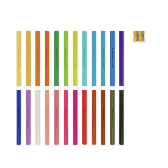 Set de 24 crayons de couleur avec taille-crayon - Teddy friends - Legami