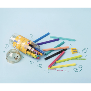 Set de 24 crayons de couleur avec taille-crayon - Teddy friends - Legami