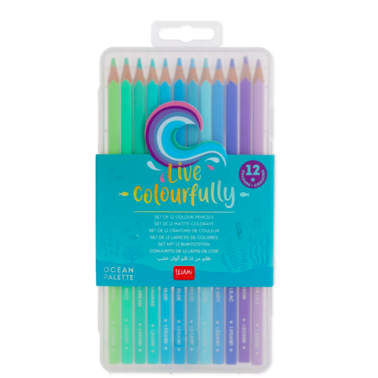 Set de 12 crayons de couleur - Océan palette - Legami
