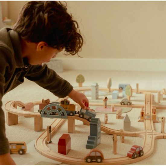 Circuit de train XXL en bois - Little Dutch