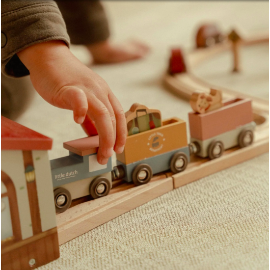 Circuit de train XXL en bois - Little Dutch