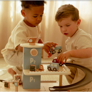 Garage en bois bleu- Essentials - Little Dutch