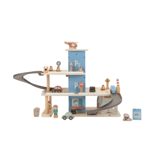 Garage en bois bleu- Essentials - Little Dutch