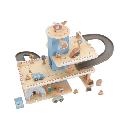 Garage en bois bleu- Essentials - Little Dutch