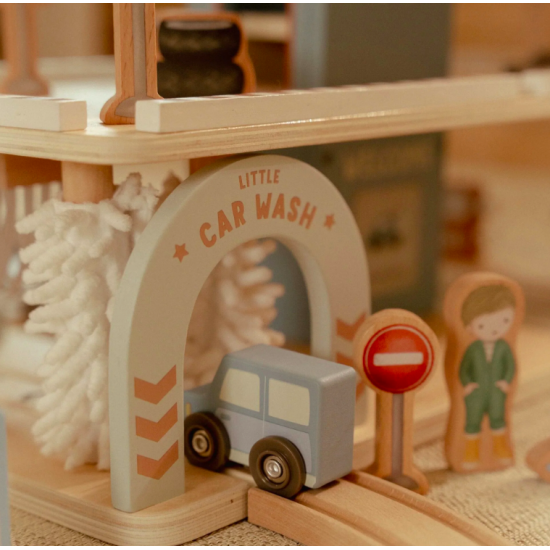 Garage en bois bleu- Essentials - Little Dutch