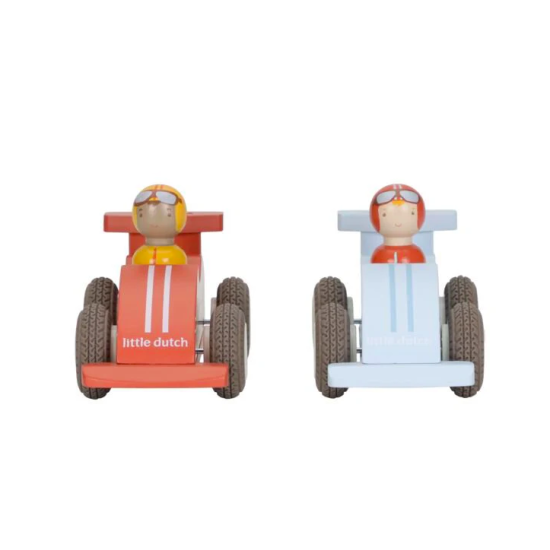 Voitures de course en bois à rétrofriction - Little Dutch
