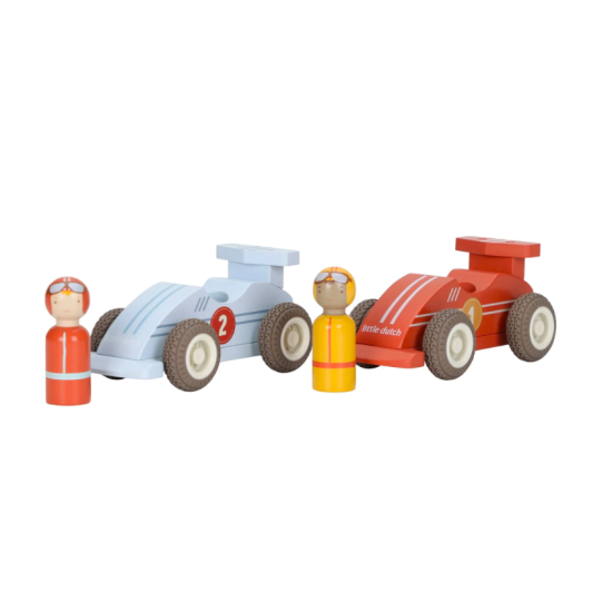 Voitures de course en bois à rétrofriction - Little Dutch
