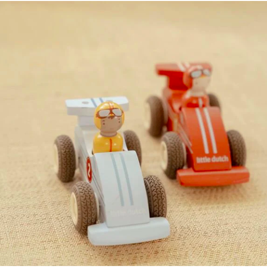 Voitures de course en bois à rétrofriction - Little Dutch