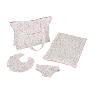Sac à langer et accessoires pour poupée - Fleurs douces - Little Dutch