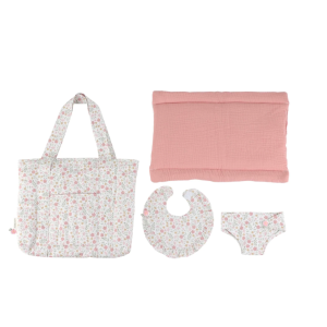 Sac à langer et accessoires pour poupée - Fleurs douces - Little Dutch