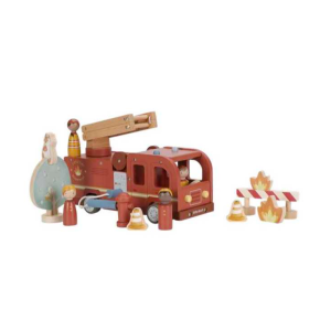 Camion de pompiers et accessoires en bois - Little Dutch