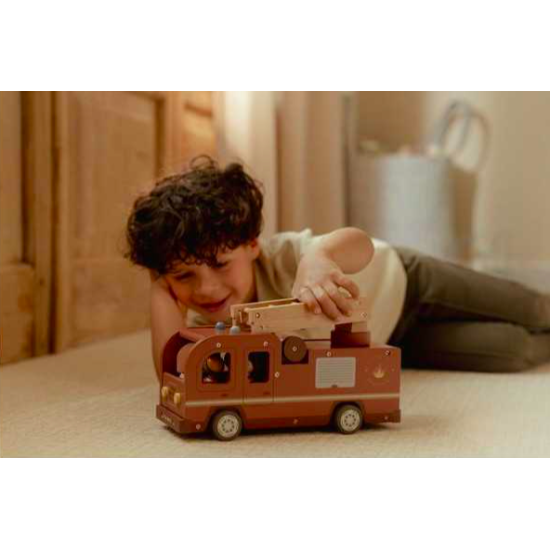 Camion de pompiers et accessoires en bois - Little Dutch