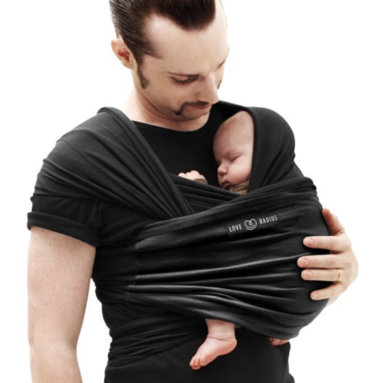 Echarpe de portage originale noire poche noire - Love Radius