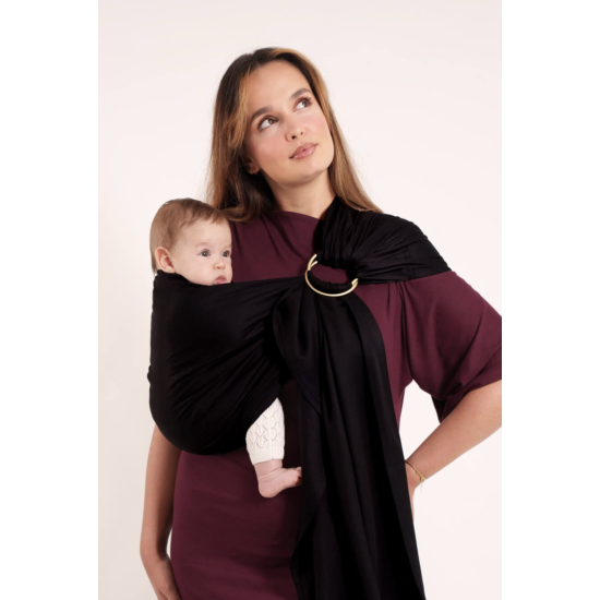 Sling / Echarpe tissée sans noeud - Noire - Love Radius