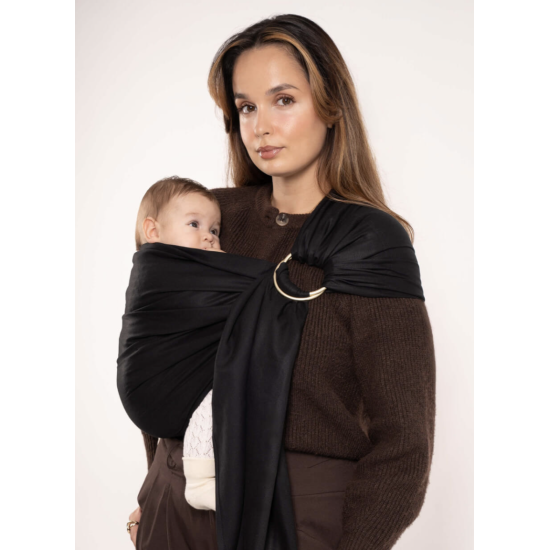 Sling / Echarpe tissée sans noeud - Noire - Love Radius